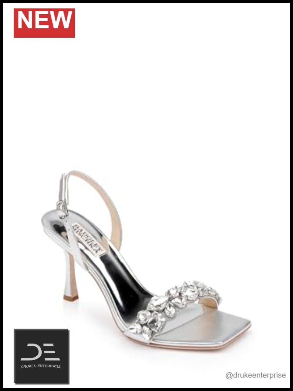 Badgley Mischka Leanna Stiletto Heel Sandals Leather Slingback